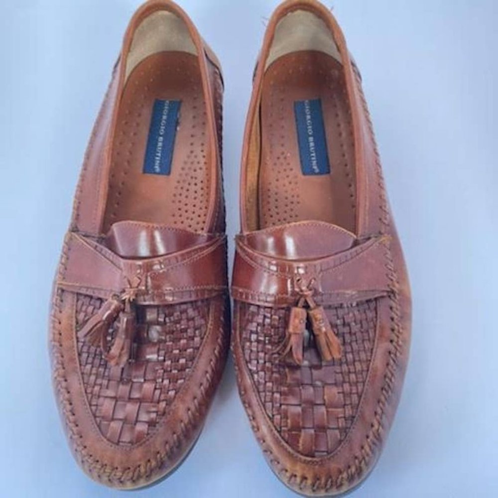 Giorgio Brutini Men’s Loafers Shoes Brown Leather Size 13 Medium